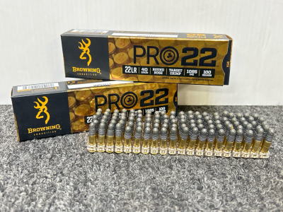 (200) Rounds of Browning Pro 22LR 40 Gr.