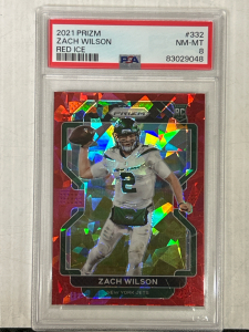 2021 Prizm Zach Wilson Red Ice Graded Card