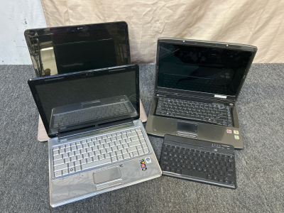 (3) Laptops and (1) Wireless Keyboard