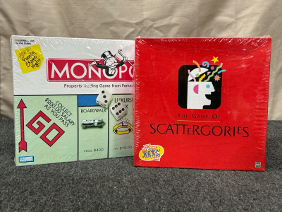 (2) New In Package Games: Monopoly and Scattergories