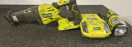 Ryobi Class 2 Battery Charger, Rotating Head, & Reciprocating Saw