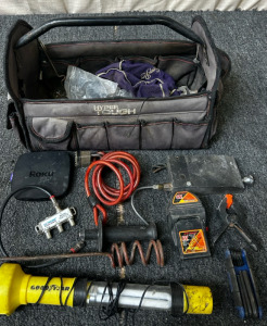 Hyper Tough Bag, Assorted Hardware, And Tools