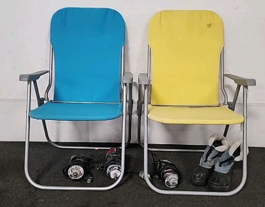 2 Lawn chairs,Thinsulate Snow shoes Size 8 ,2 Roto Zip Diagonal Cutter,1 ReamMachine Super 2 Diagonal Cutter..