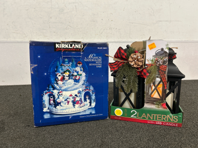 Musical Snowglobe & Holiday Lanterns