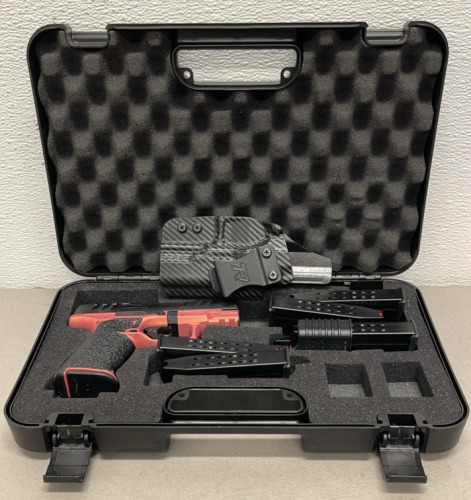 Walther PDP F Series 9mm Caliber, Semi Automatic Pistol W/ Original Hard Case, (6) 15 Round Magazines, Autoloader, Removable Talon Grip And Carbon Fiber Kidex Holster