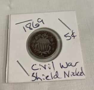 (1) 1869 5¢ Civil War Shield Nickel