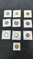 (10) Various Pennies (Mint and Date in Photos)