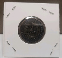 1864 2-Cent Piece Coin In Protective Case - 2