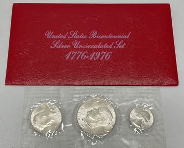 United States Bicentennial Silver Uncirculated Set Of Three Coins