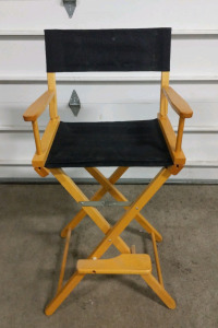 (1) Directors Chair - Wood Frame w/ Black Canvas