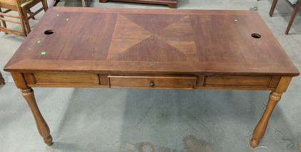 (1) Wooden Office Desk w/ Drawer - 2 Grommet Holes - 60"x30"x30"H