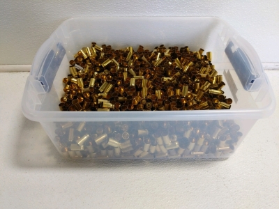 (1) Large Bin of Brass Pistol Shell Casings - Approx. 1,000+ Pieces