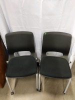 (2) HON Stackable Chairs on Wheels - Model H62