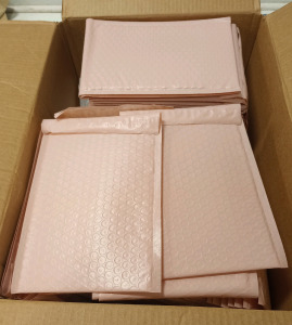 Box Of Pink Bubble Mailer Bags