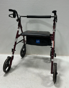 Medline Foldable Rollator Walker With Carry Bag Under Seat