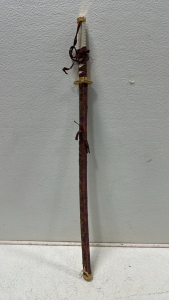 Maroon/Gold/White Katana With Sheathe