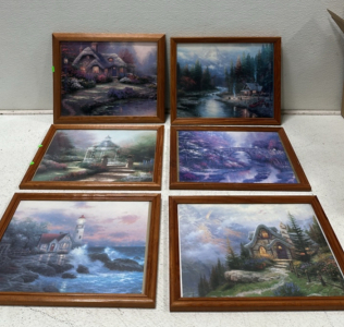 (6) Thomas Kinkade Framed Prints (15.5” x 12.5”)