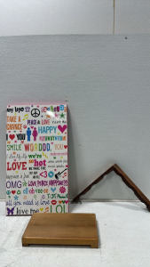 Large &ldquo;My Life&rdquo; Collage Wall Decor, (16&rdquo; x 9&rdquo; x 2&rdquo;) Solid Wood Stand/Platform, Corner Post with Hook for Hanging Light