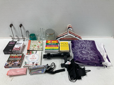 Blanket, Card Games, Hair Dryer, Books & More