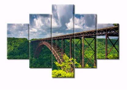 (1) 5-Panel River Gorge Bridge Canvas Prints