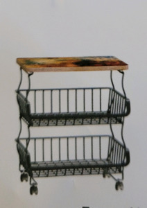 (1) 2- Tier Rolling Cart