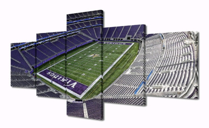 (1) TUMOVO 5-Panel Minnesota Vikings/ US Bank Stadium Canvas Wall Art<br/>