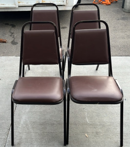 (4) Brown Vinyl Waiting Chairs