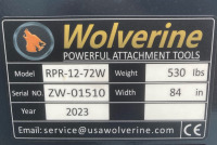 New Wolverine Ripper Bar Tiller, For Full Size Skid Steer, Model: RPR-12-72W - 5