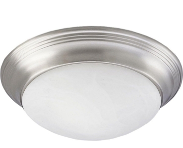 3) Progress Lighting Flushmount Light Fixture with Alabaster Glass Brushed Nickel 11.5"