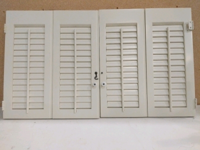 2) Interior Wood Shutter Blinds White 18.5x16