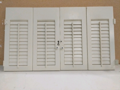 2) Interior Wood Shutter Blinds White 19x16