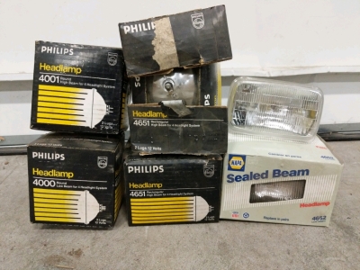 (6) Assorted Headlamps - Philips & NAPA