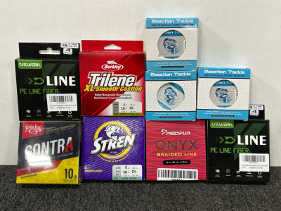 (9) Rolls of Assorted Fishing Line