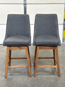 Pair of Rotating Padded Stools
