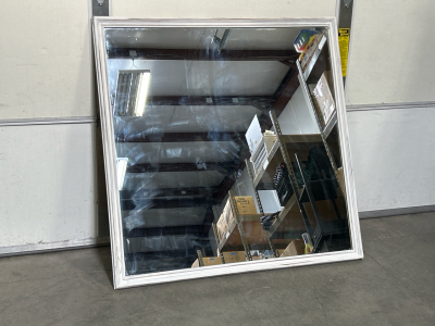 Large White Bordered Mirror