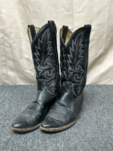Pair Of Black Dan Post Leather Boots