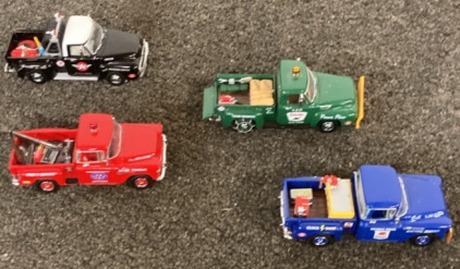 SET OF 4 VINTAGE DIE-CAST WORK TRUCKS.