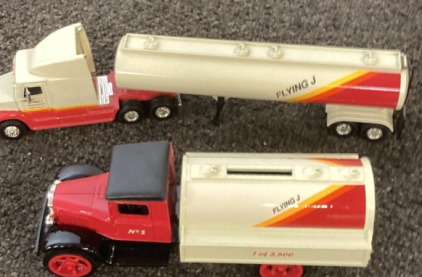 SET IF TWO VINTAGE FLYING J DIE-CAST COLLECTIBLES.