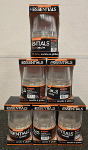 (6) Essentials 115-Hour Candle & Globe- New Case