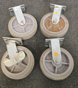 (4) 8"x2" TPR Wheel Rigid Plate Casters