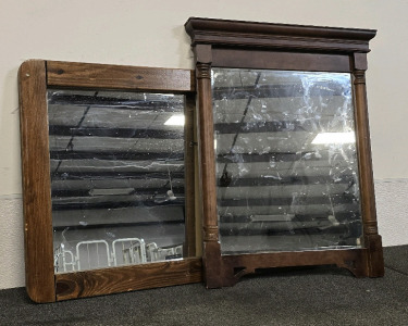 (2) Wood Framed Mirrors