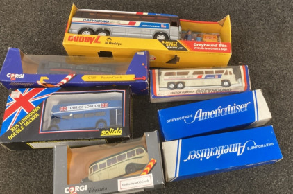 VARIETY OF VINTAGE DIE-CAST BUSES