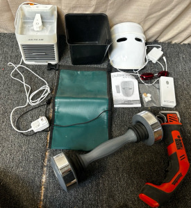 Work Out Equipment, Electrical Acne Face Mask, And More