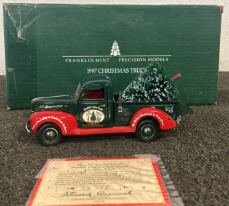 Franklin Mint Precision Models 1997 Christmas Truck Limited Edition With Certificate of Authenticity