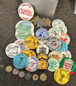 Assortment of Collectible Vintage Pins & Coins