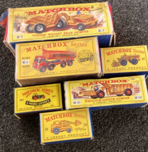 VARIETY OF VINTAGE MATCHBOX CARS.