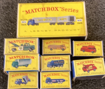 VARIETY OF VINTAGE MATCHBOX CARS.