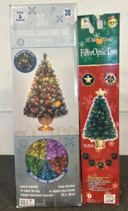 Trim A Hime 36 Inch Fiber Optic Magical Christmas Tree & Holiday Seasons 32 Inch Fiber Optic Color Changing Tree