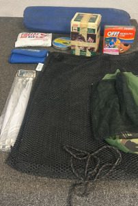 Tent, Low Profile Propane Stove, 2-Mosqutoe Coils, Safety First Aid Kit. Accident Kit, 2-Food Guards, 2- Atv Covers, & More!