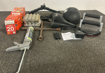 Bike Seat, Car Jack, Oil Filters, Lug Nut Covers, Remote Control Countdown Timer, & More!